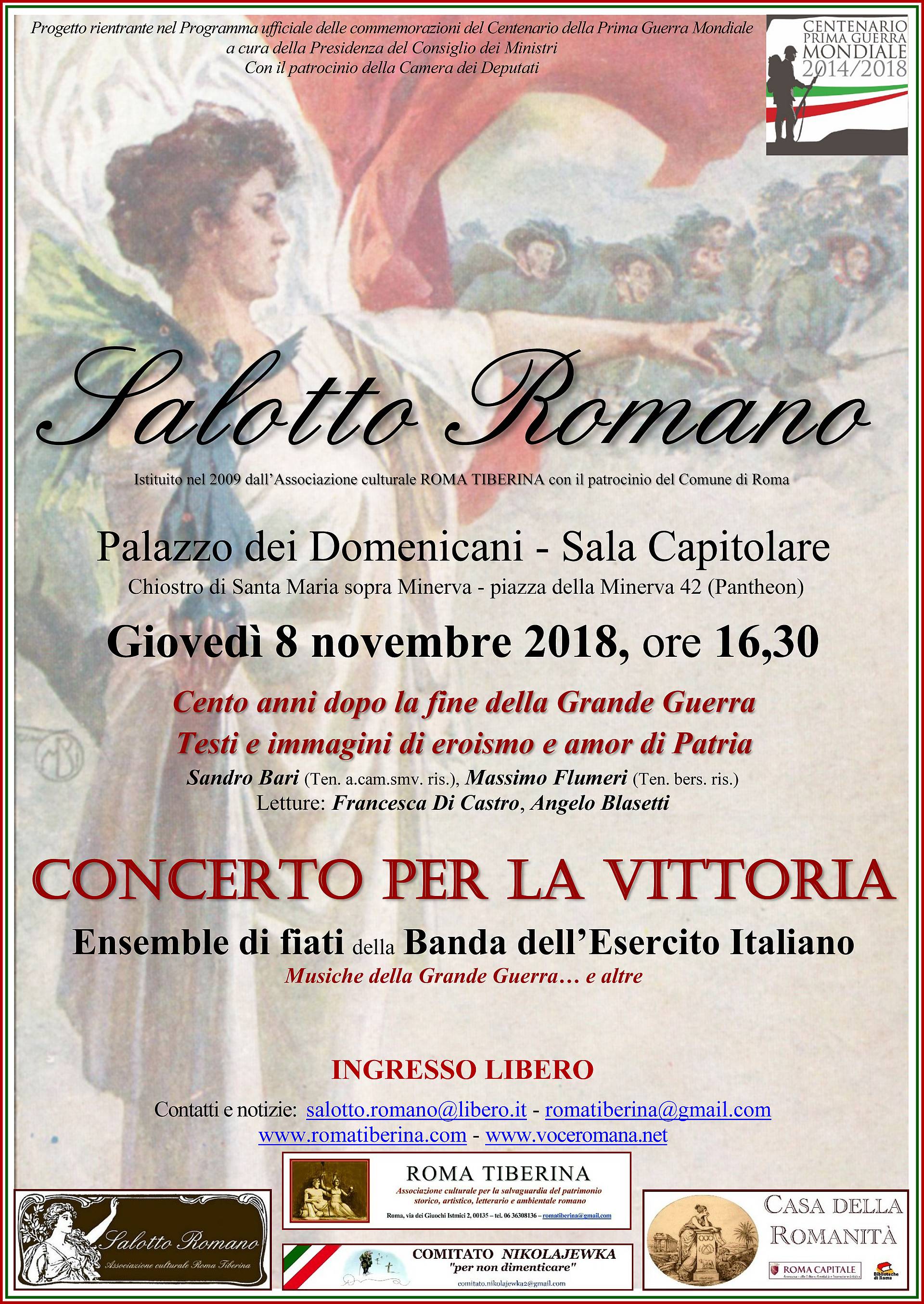 Salotto Romano 8 novembre 2018 - locandina Vittoria